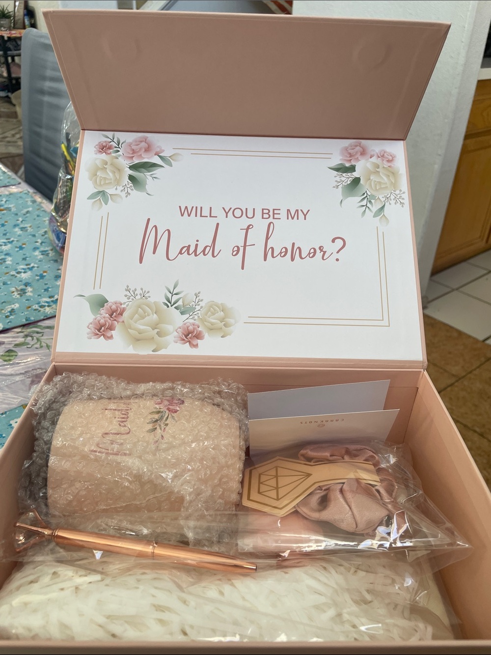 Maid of Honor Gift Box - Blush Pink Bridal Proposal Set